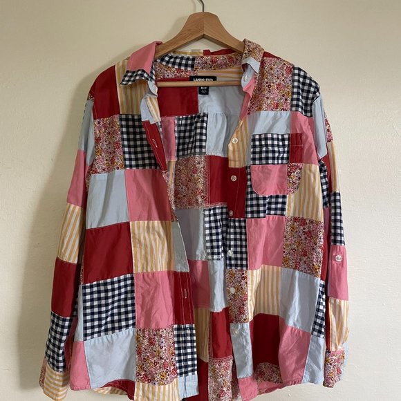 Women's Medium Petite Lands' End Quilted Top - Picture 1 of 4